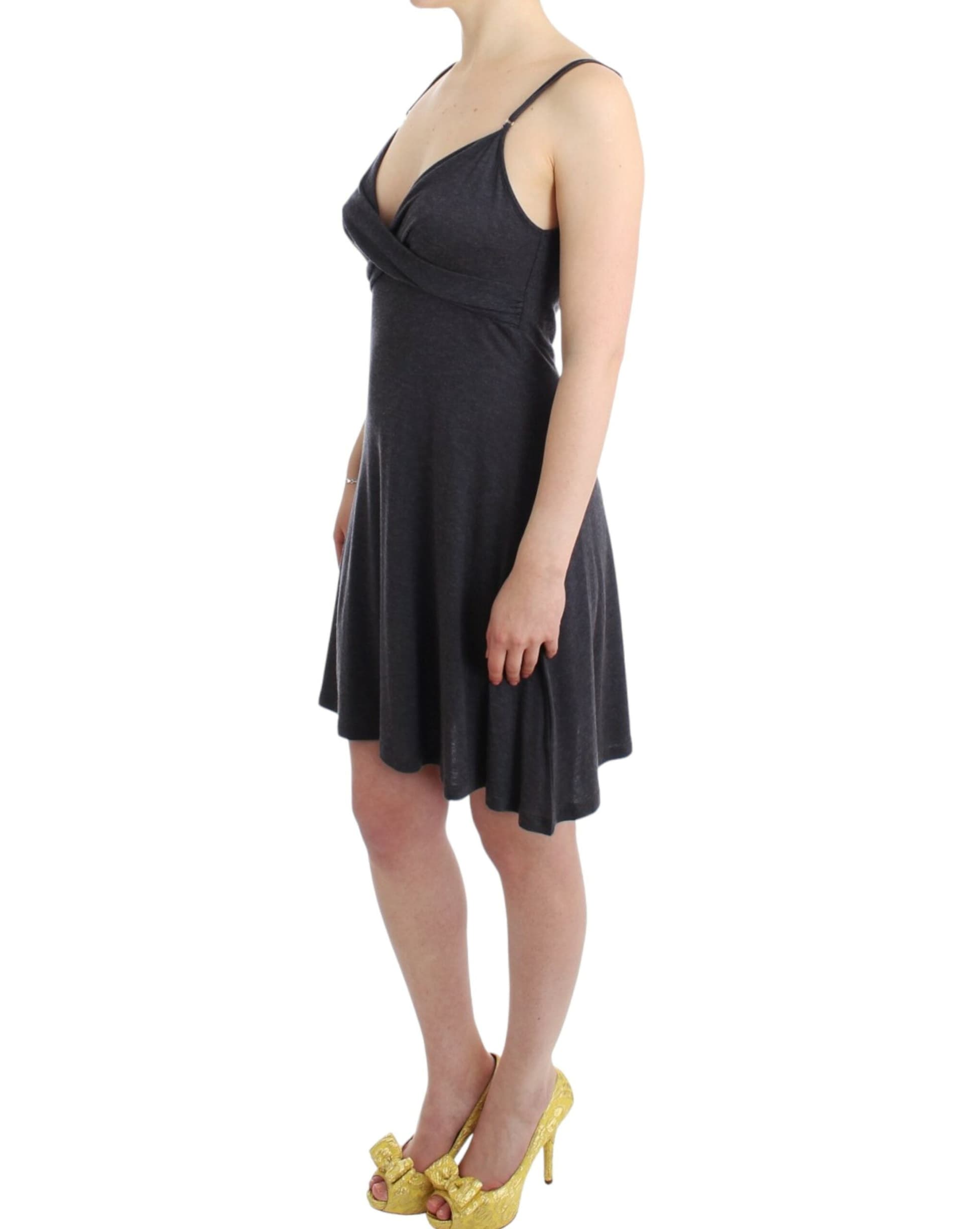 Gray knitted A-line dress - 5