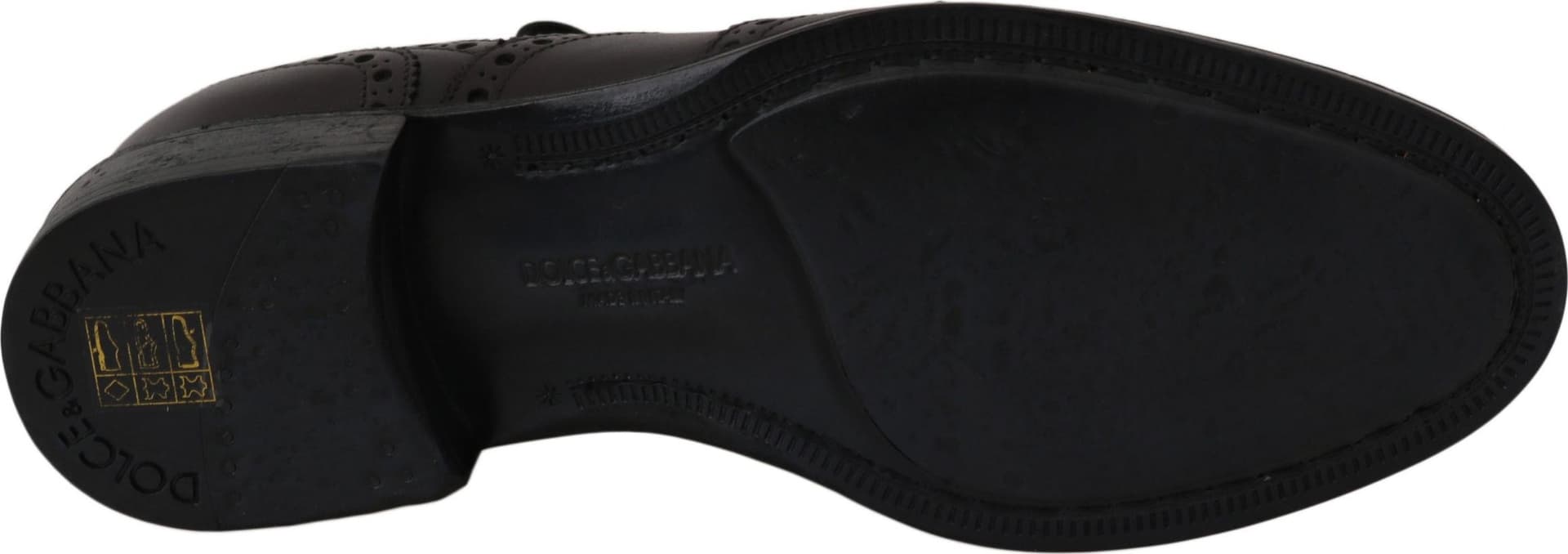 Black Leather Wingtip Oxford Dress  Shoes - 6