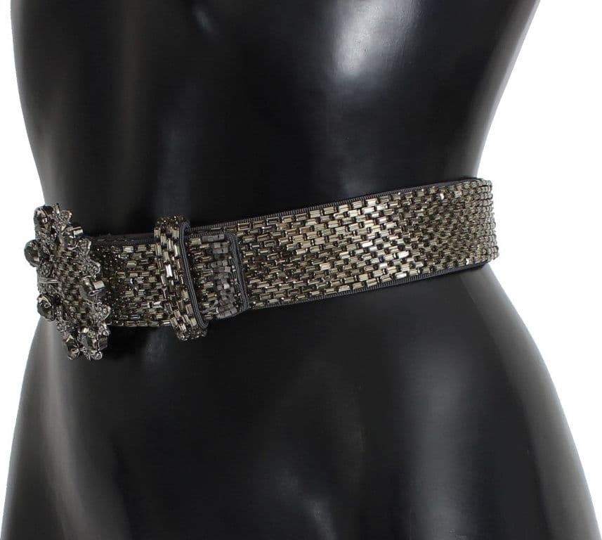 Crystal Buckle Sequined Waist Belt - 2