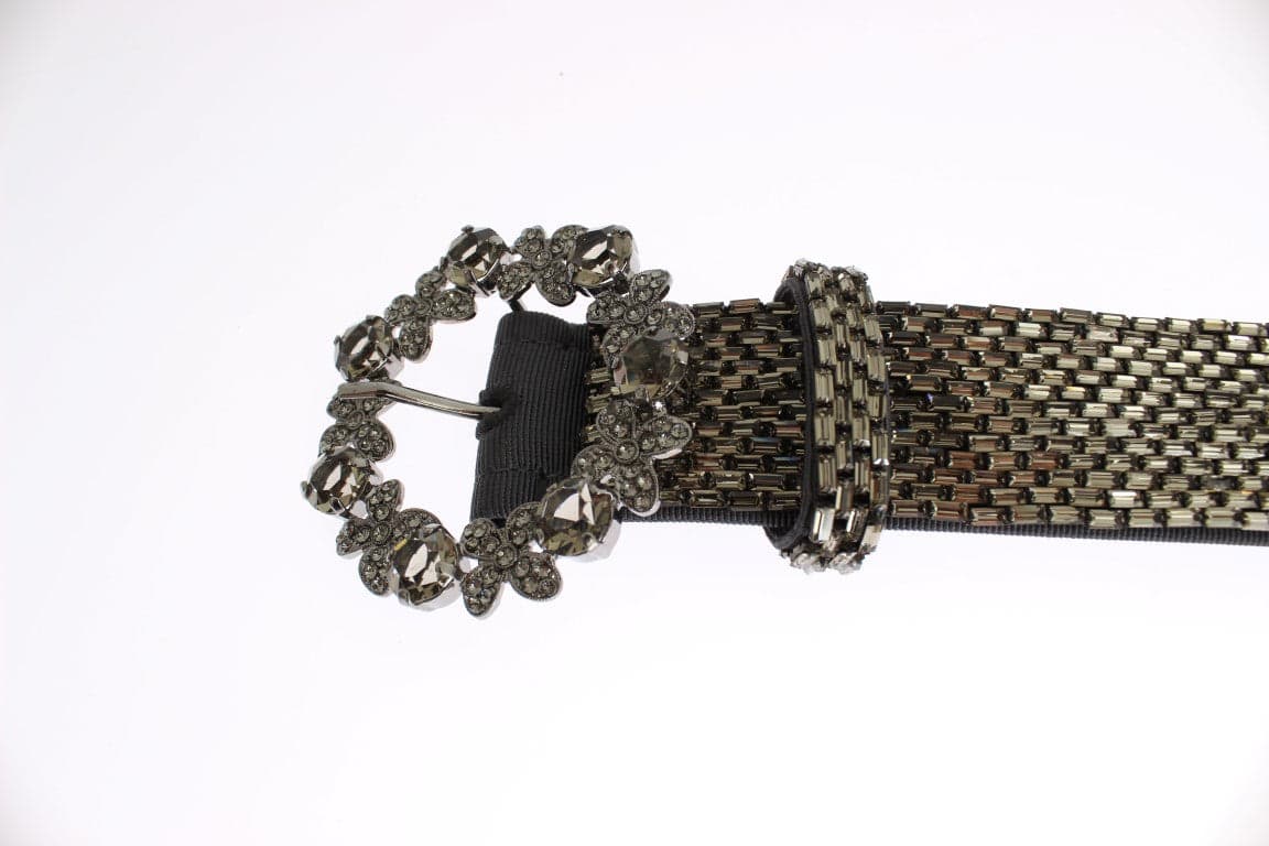 Crystal Buckle Sequined Waist Belt - 4