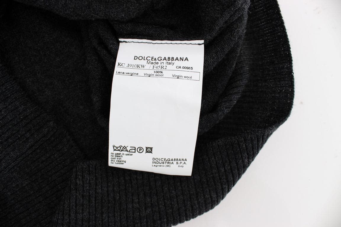Gray Wool Button Cardigan Sweater - 8
