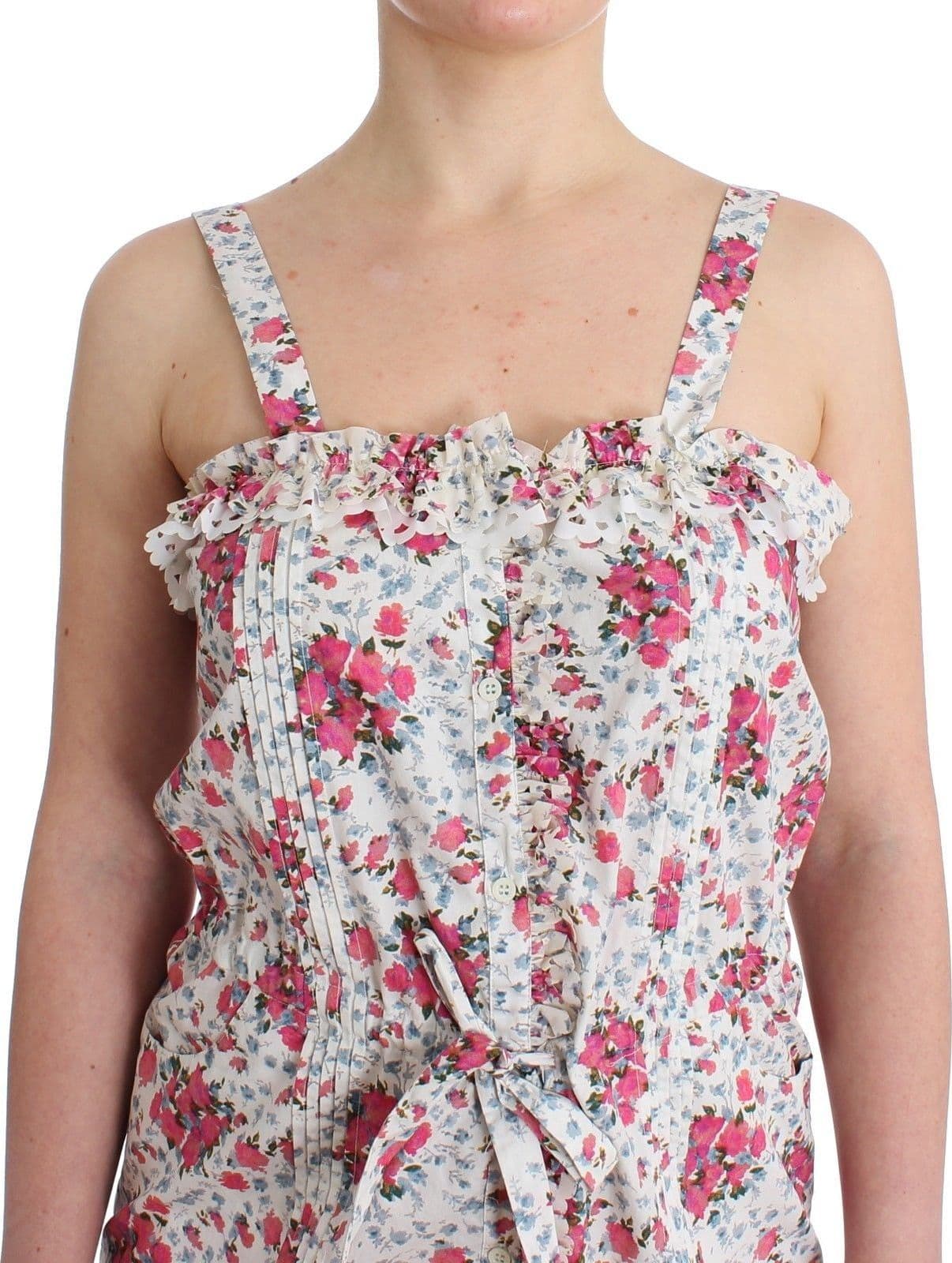 Beachwear Pink Floral Beach Mini Dress Short - 4