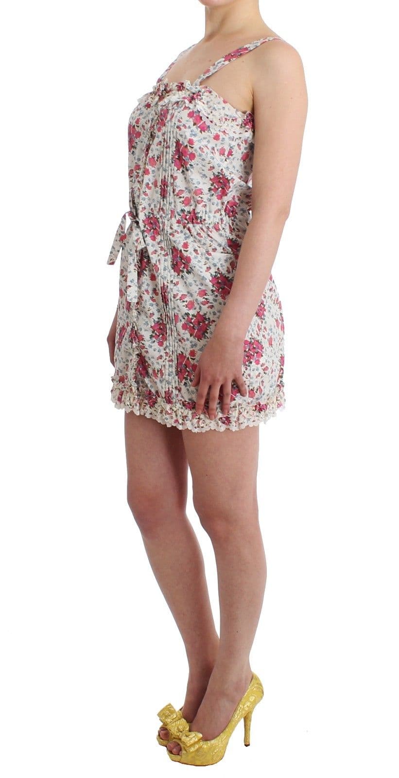 Beachwear Pink Floral Beach Mini Dress Short - 6