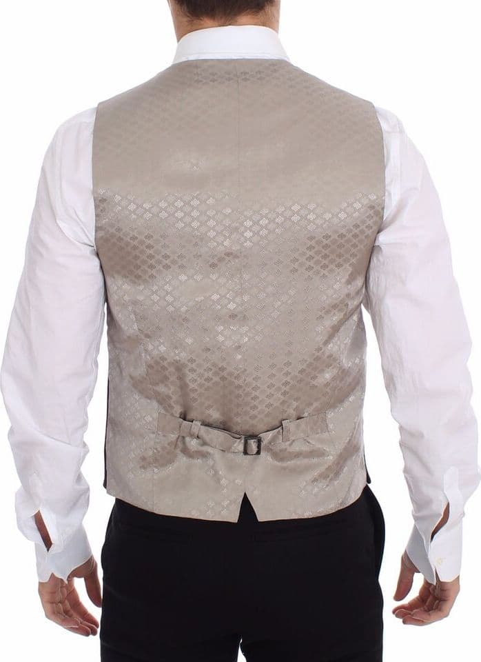 Black Cotton Dress Vest Blazer Jacket - 2