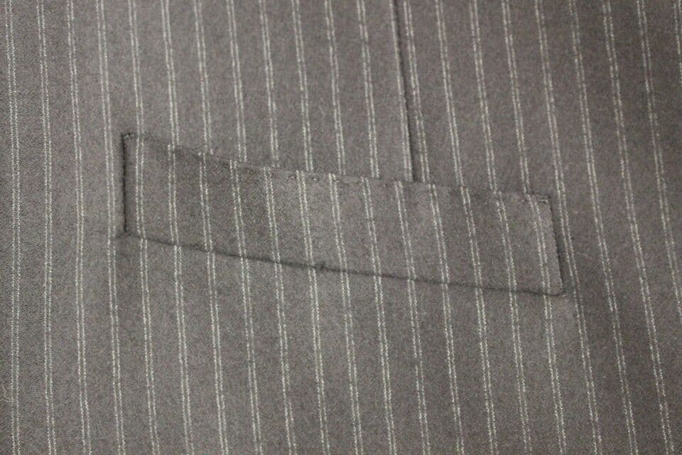 Black Striped Wool Single Breasted Vest - 4