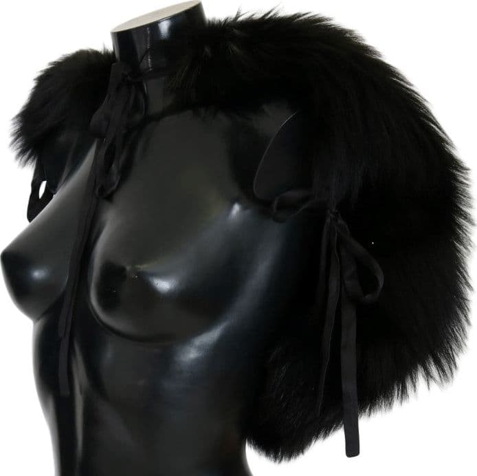 Black Silver Fox Fur Scarf - 2