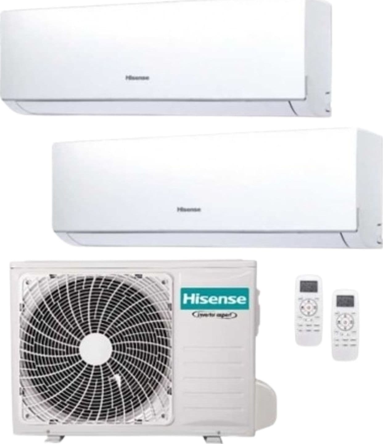 Climatizzatore Condizionatore Hisense Hi Comfort Wifi R32 Dual Split Inverter 7000 + 9000 BTU con U.E. 3AMW52U4RJC Classe A++/A+