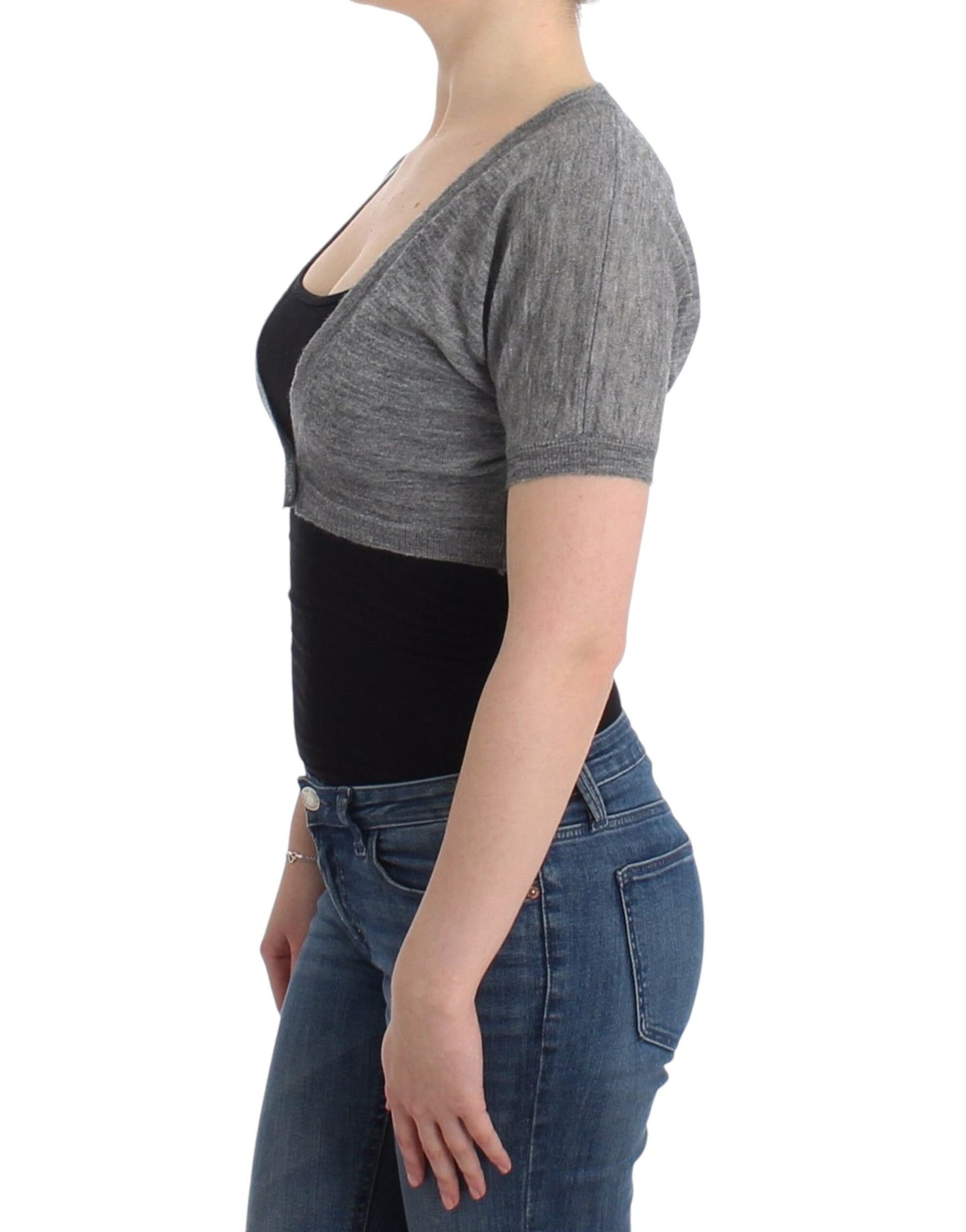 Lingerie Knit Gray Bolero Sweater Cardigan - 2