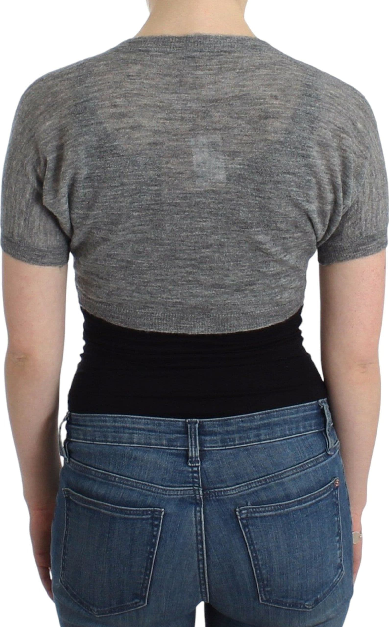 Lingerie Knit Gray Bolero Sweater Cardigan - 3