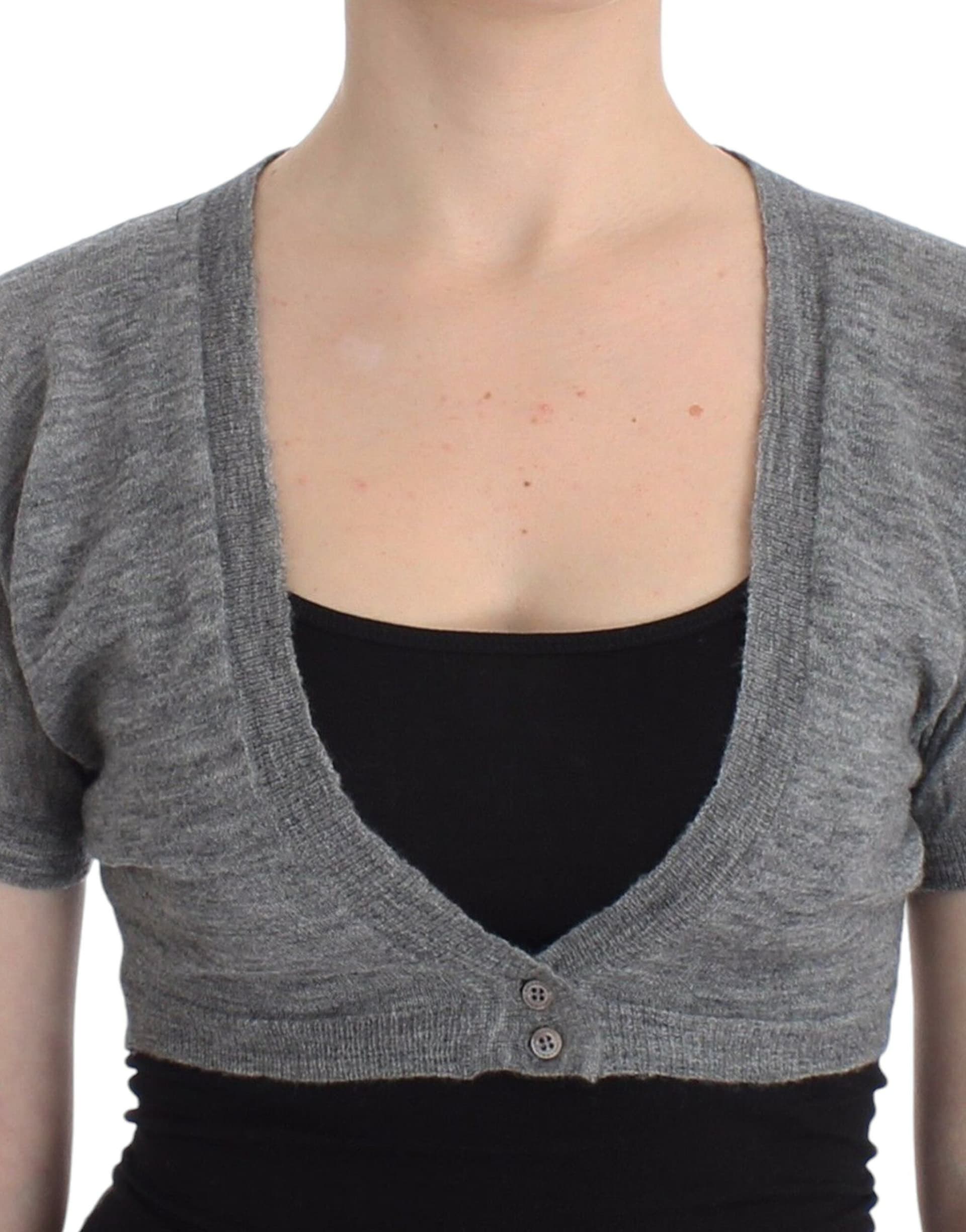 Lingerie Knit Gray Bolero Sweater Cardigan - 5