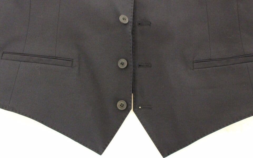 Blue Cotton Stretch Dress Vest Blazer - 7