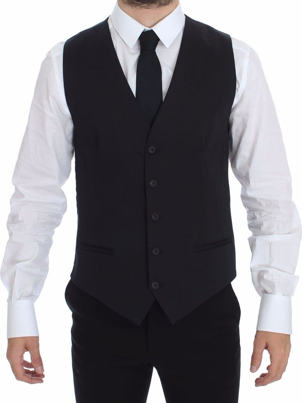 Blue Cotton Stretch Dress Vest Blazer - 8