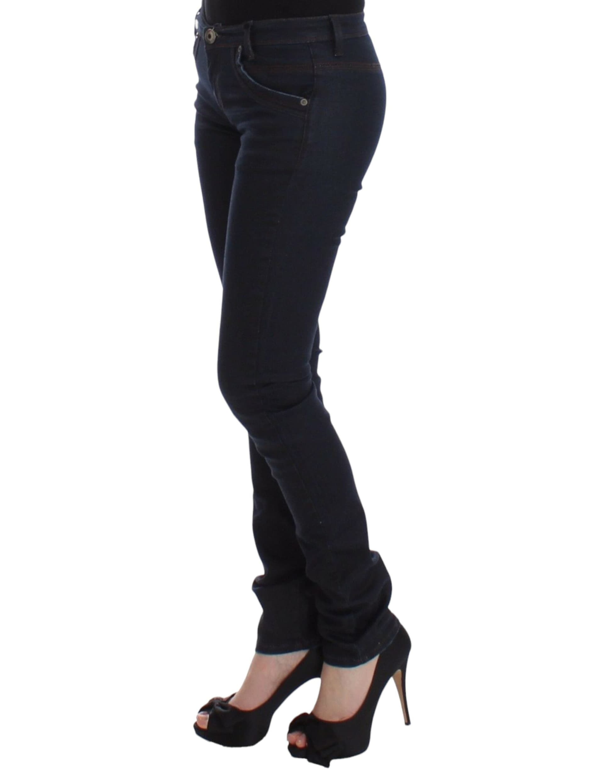 Blue Slim Jeans Denim Pants Skinny Leg Stretch - 2