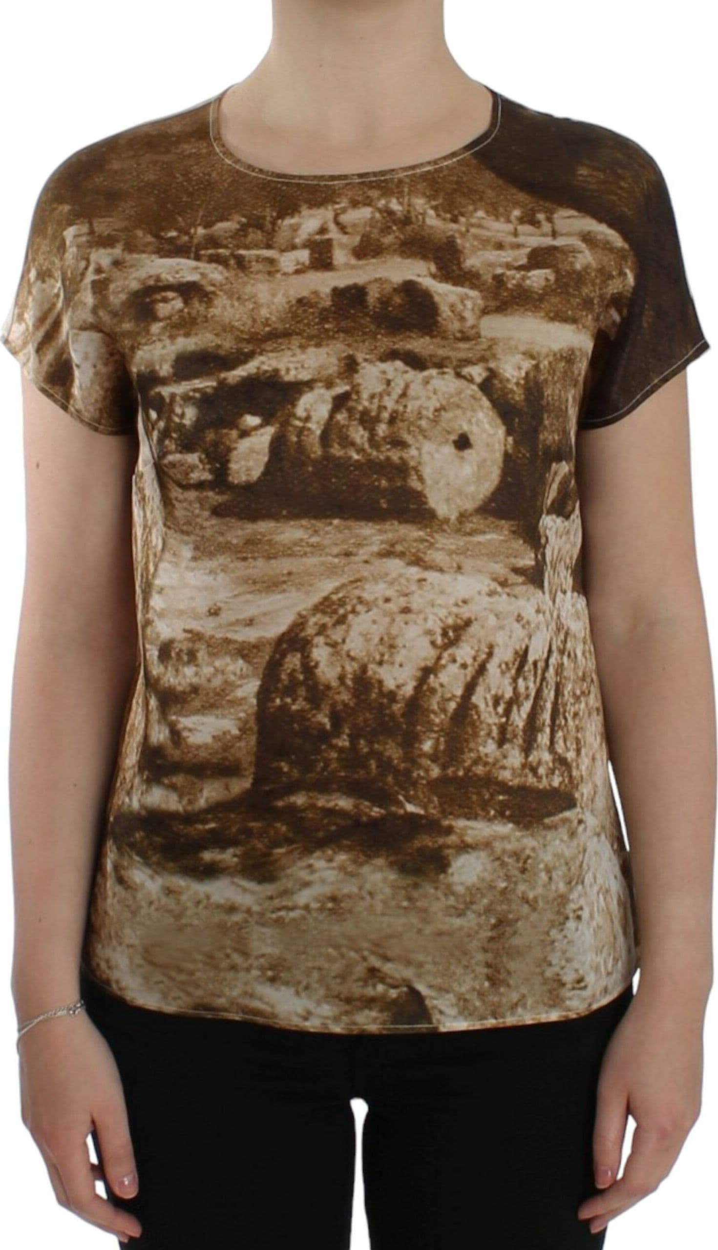 Brown Taormina silk blouse