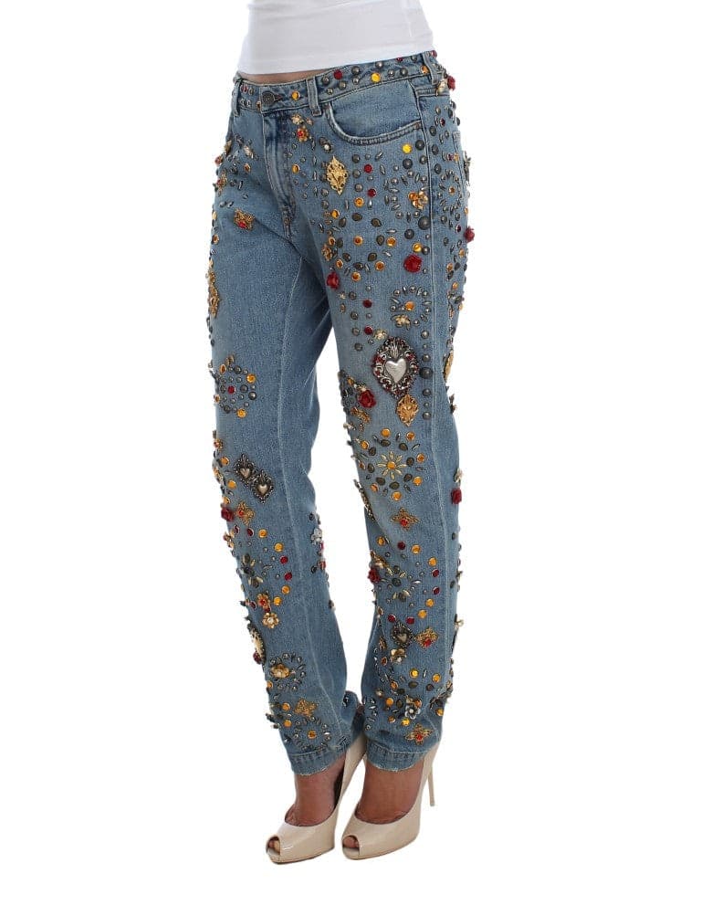 Crystal Roses Heart Embellished Jeans - 2