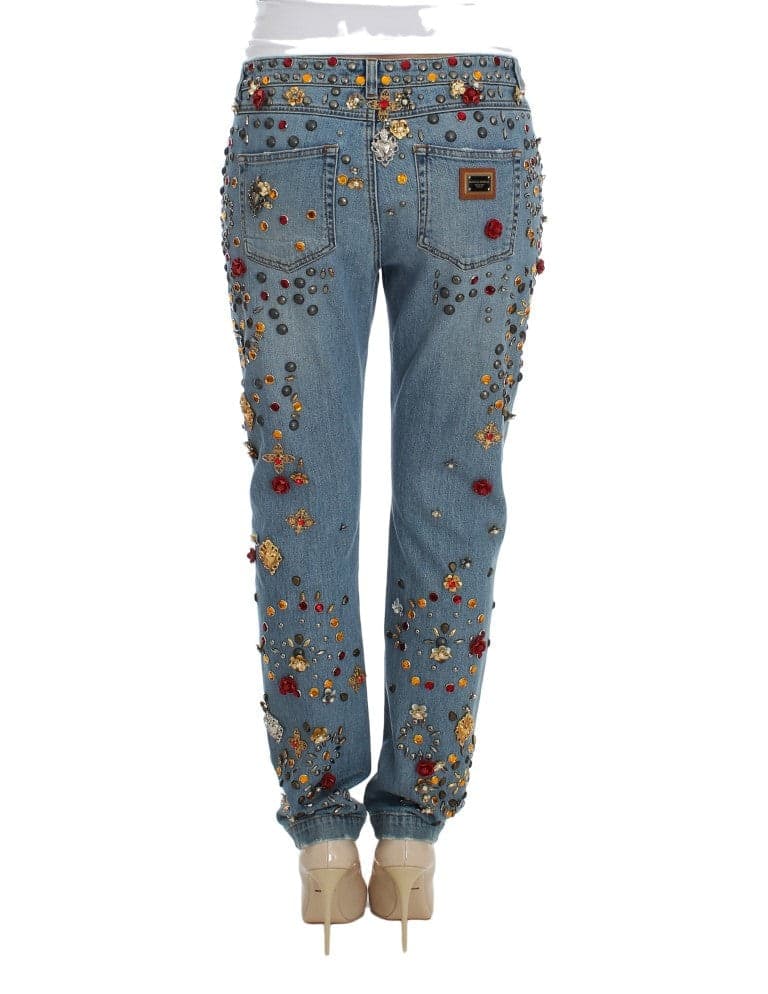 Crystal Roses Heart Embellished Jeans - 3