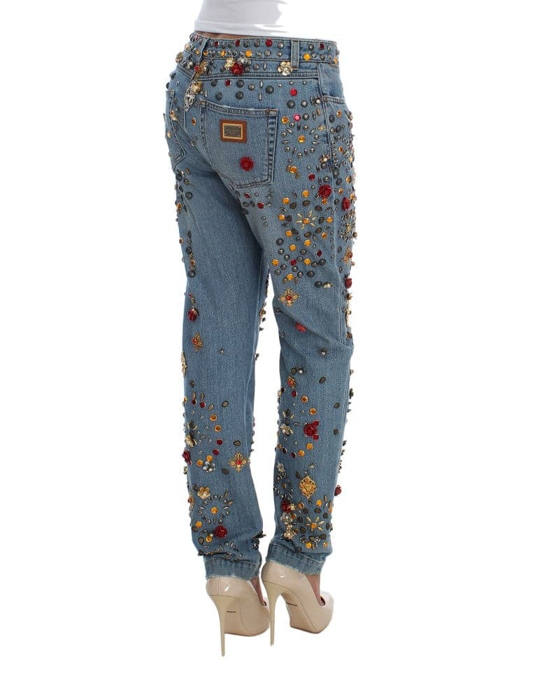 Crystal Roses Heart Embellished Jeans - 4