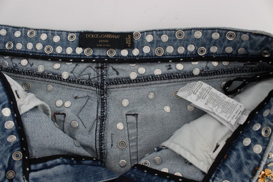 Crystal Roses Heart Embellished Jeans - 6