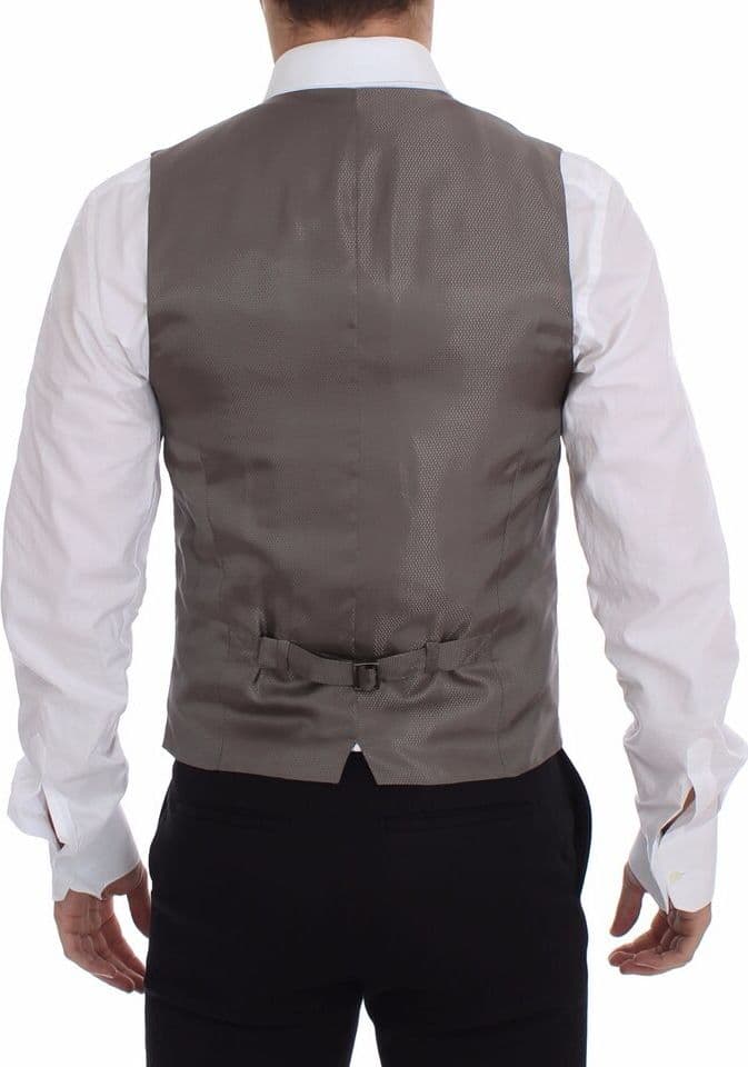 Beige Cotton Dress Vest Blazer Jacket - 2