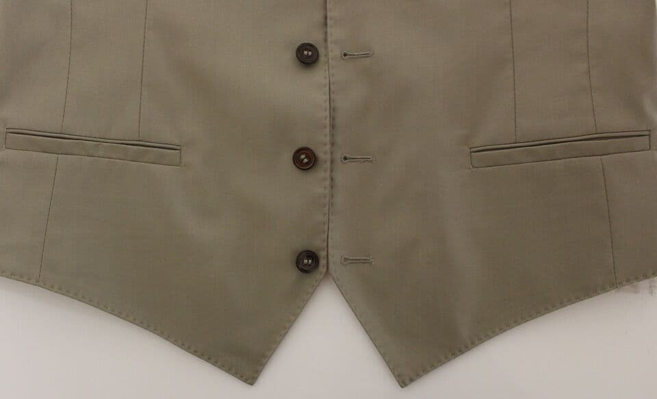 Beige Cotton Dress Vest Blazer Jacket - 7