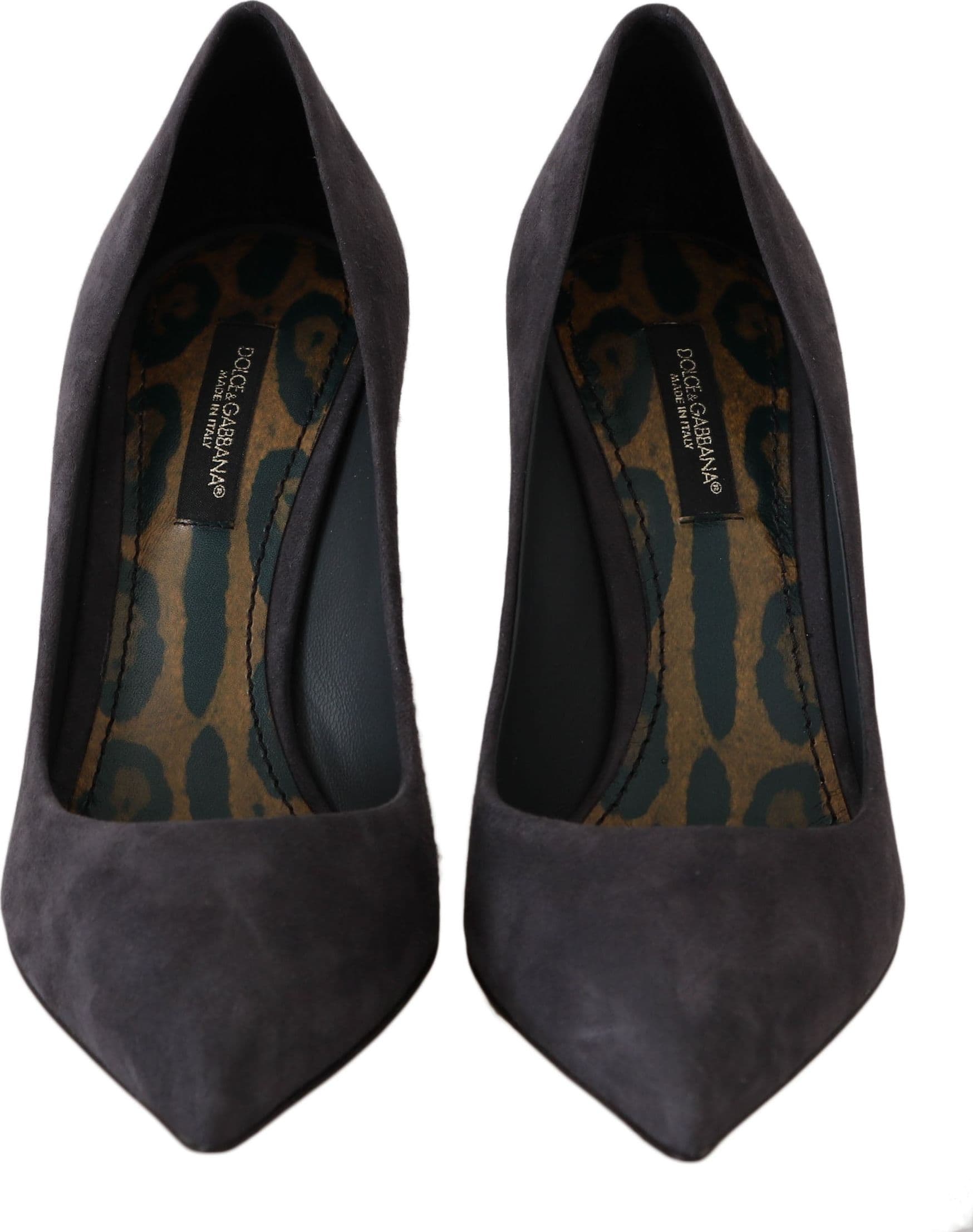 Gray Suede Leather Stiletto  Shoes Heels - 2