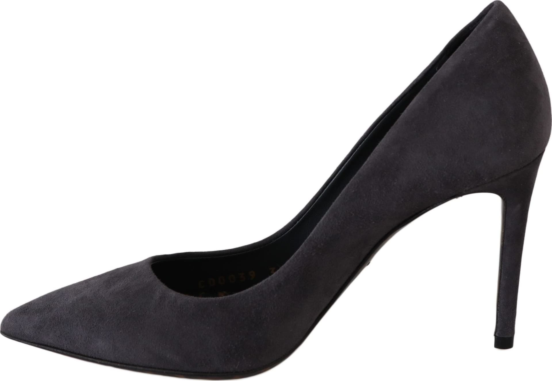 Gray Suede Leather Stiletto  Shoes Heels - 6