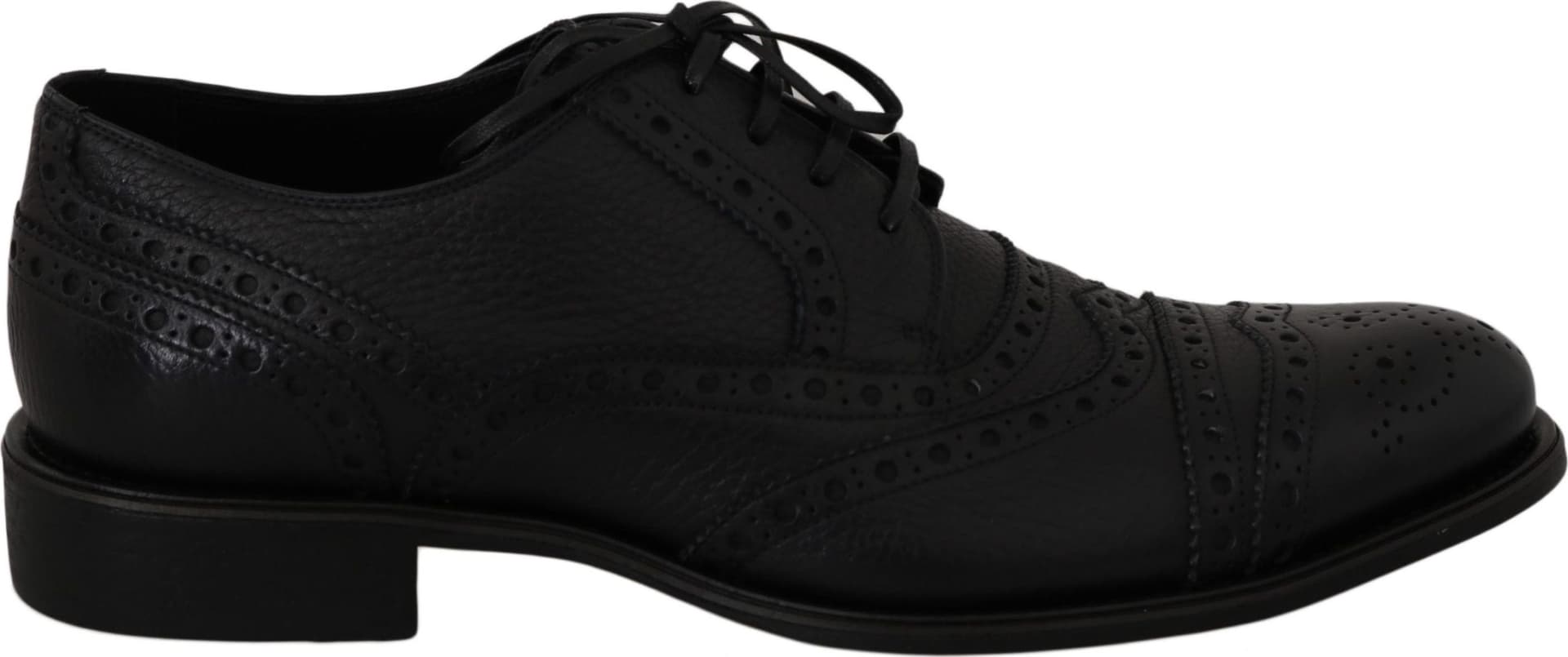 Blue Leather Wingtip Oxford Dress  Shoes - 3