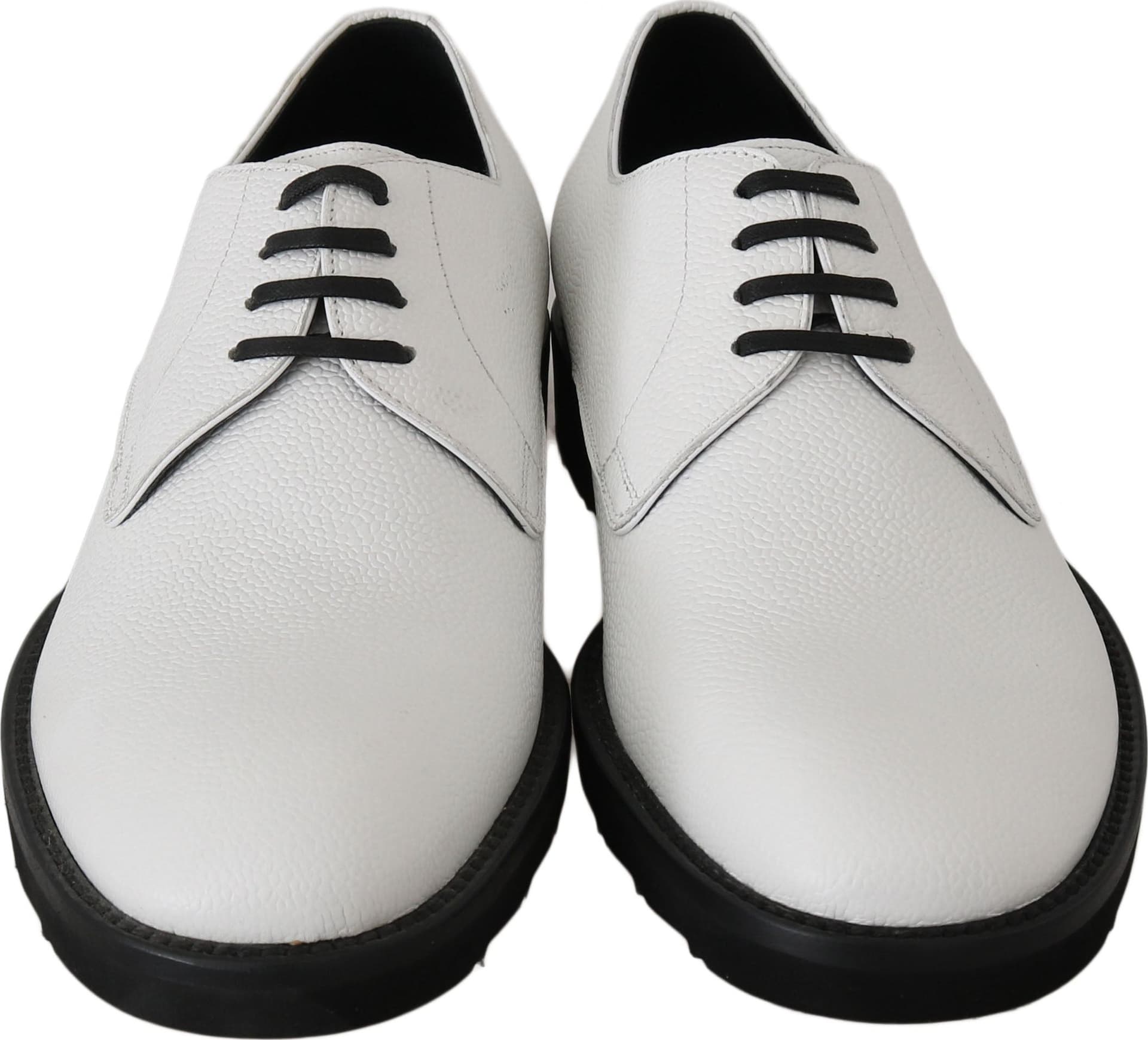 White Leather Derby Dress Formal Shoes - 2