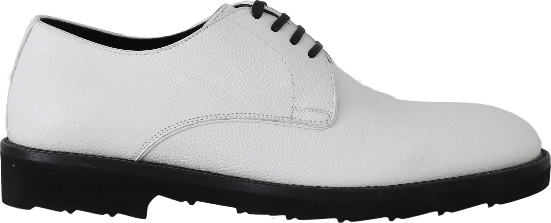 White Leather Derby Dress Formal Shoes - 5