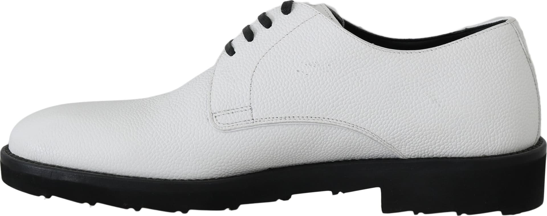 White Leather Derby Dress Formal Shoes - 6
