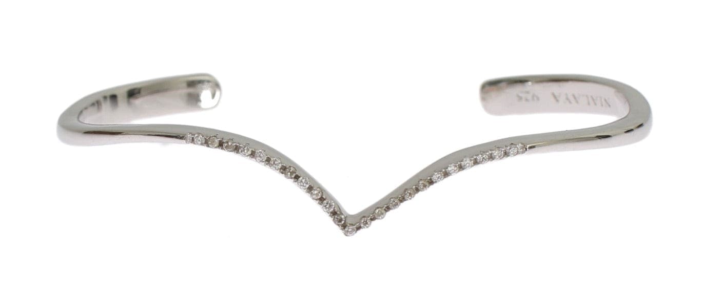 Skyfall CZ 925 Silver Bangle Bracelet - 3