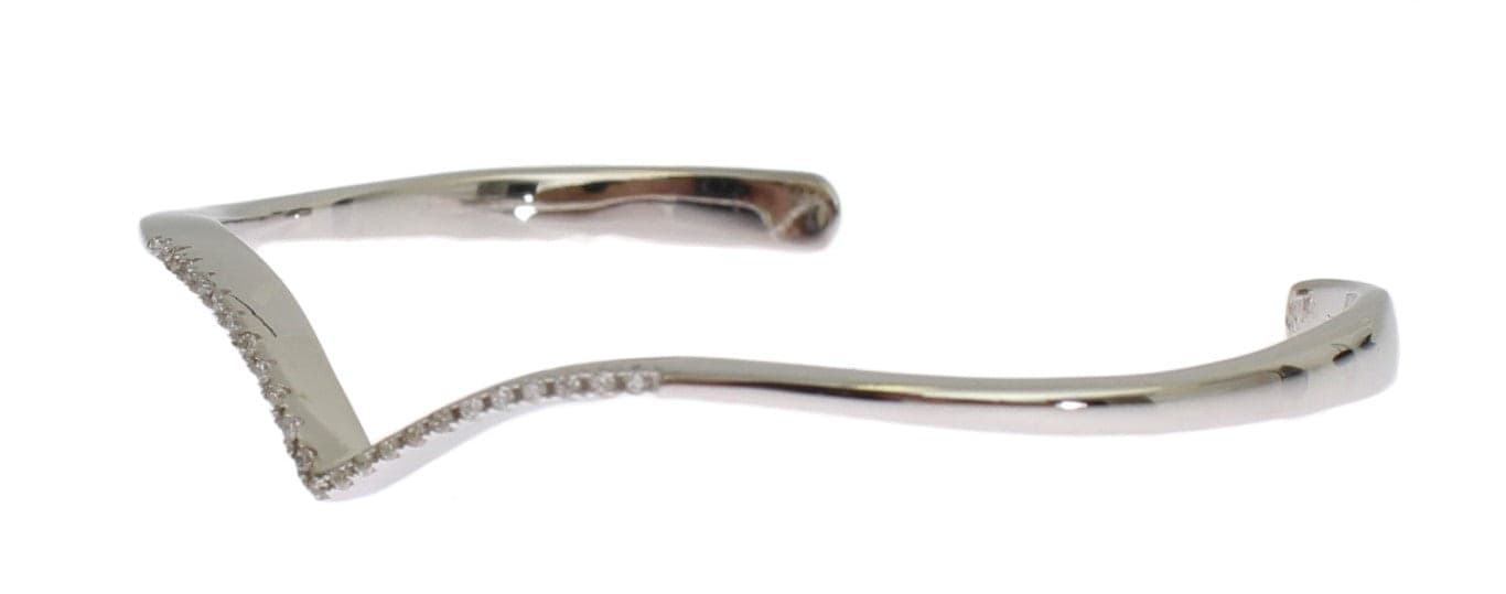 Skyfall CZ 925 Silver Bangle Bracelet - 4