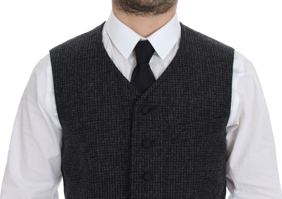 Gray Wool Blend Vest Gilet Weste - 6