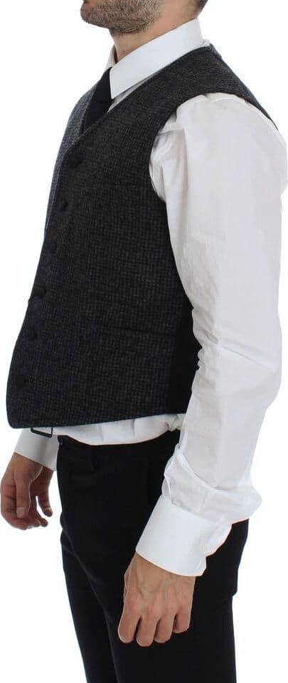 Gray Wool Blend Vest Gilet Weste - 8