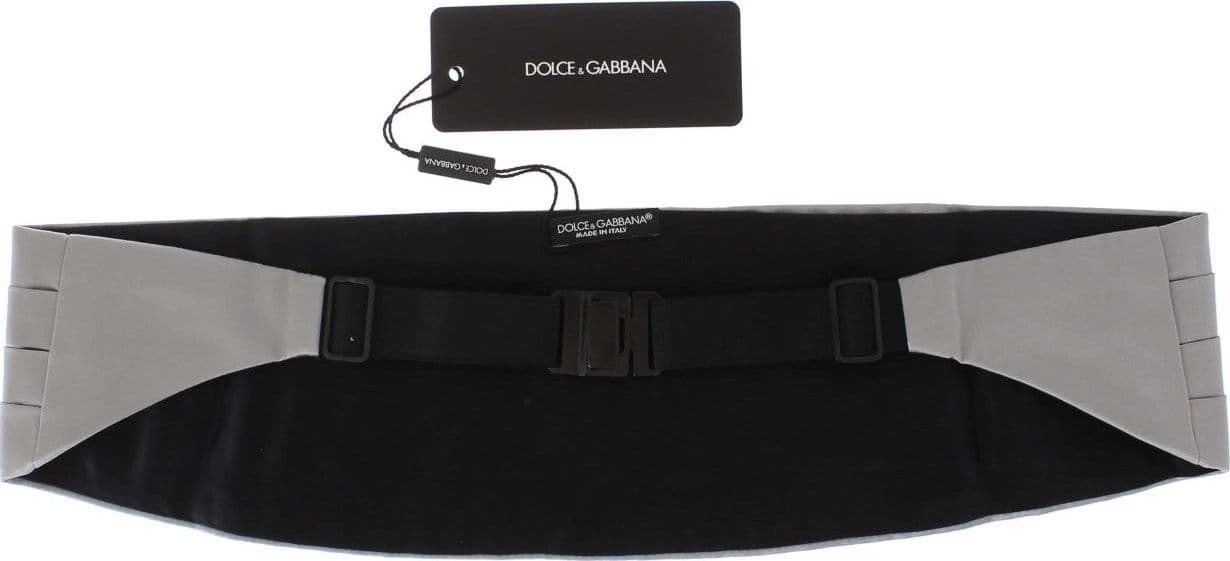 Silver Wide Belt Silk Cummerbund - 2