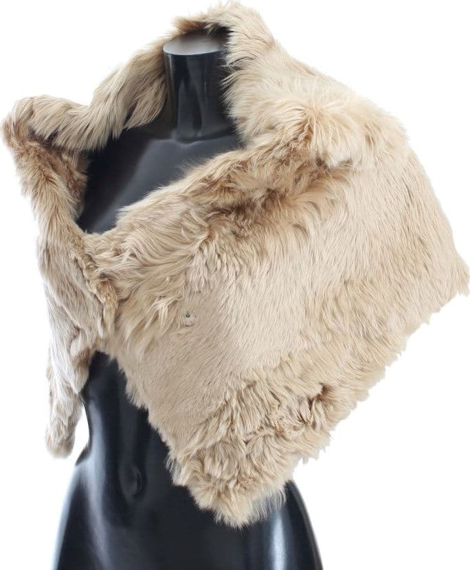 Beige Alpaca Collar Scarf - 2