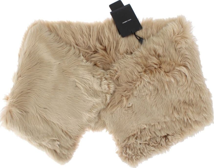 Beige Alpaca Collar Scarf - 4