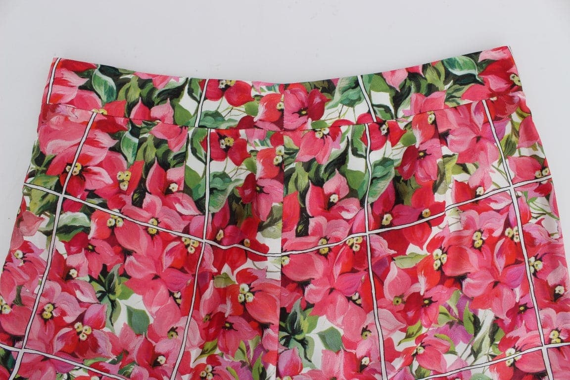 Multicolor Floral Knee Capris Shorts Pants - 6