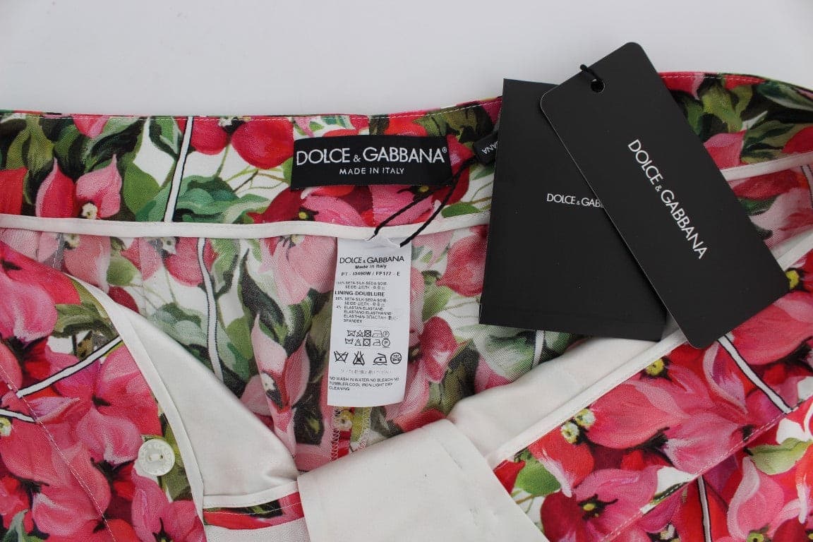 Multicolor Floral Knee Capris Shorts Pants - 7
