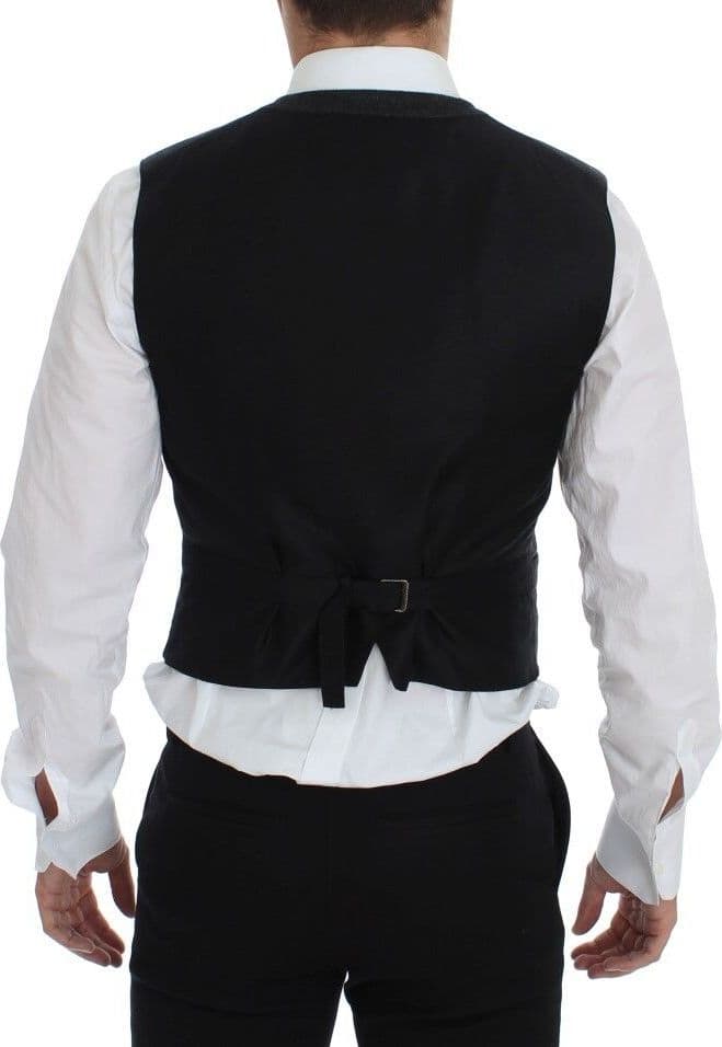 Gray Wool Blend Vest Gilet Weste - 6
