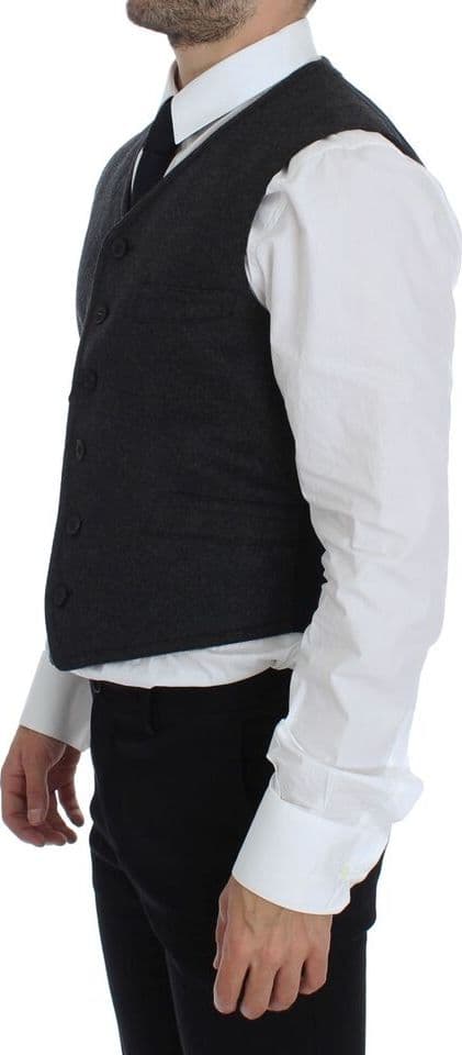 Gray Wool Blend Vest Gilet Weste - 7