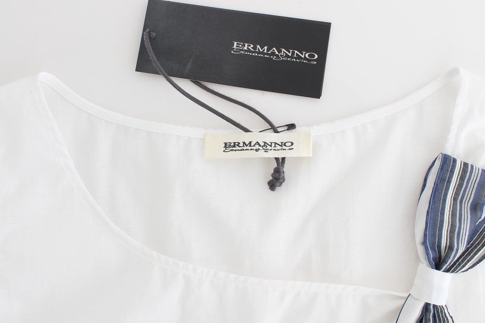 White Blue Top Blouse Tank Shirt Sleeveless - 6