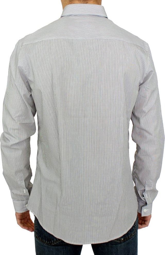 Gray Striped Cotton Casual Shirt - 3