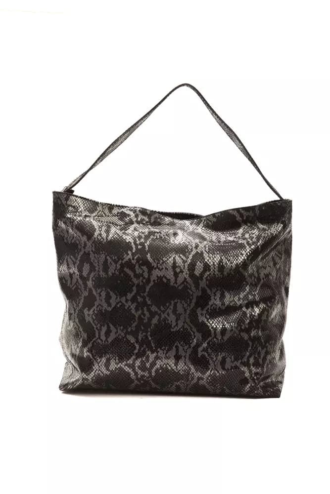 Pompei Donatella Gray Leather Women Shoulder Bag - 3
