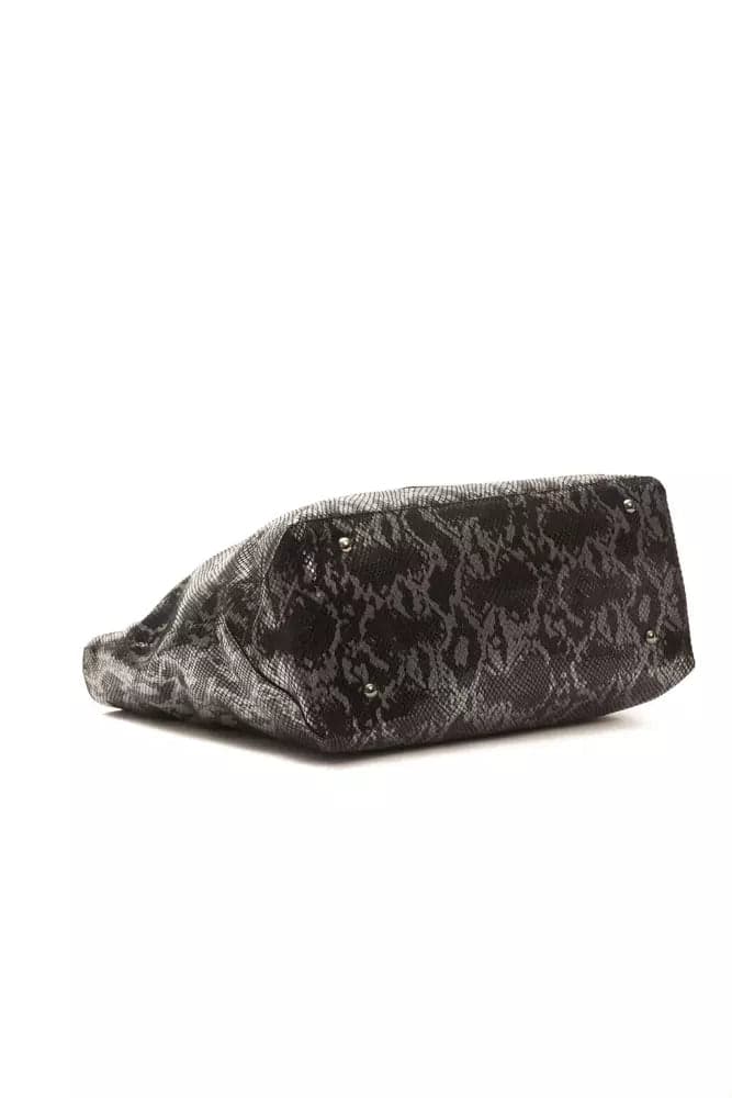 Pompei Donatella Gray Leather Women Shoulder Bag - 4