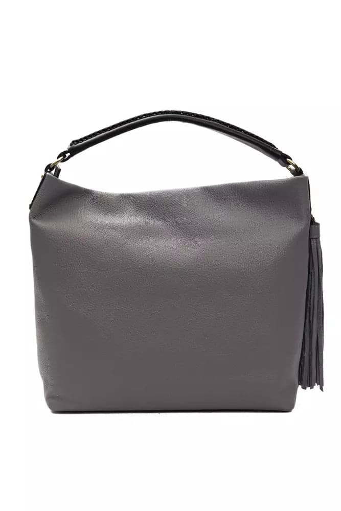 Pompei Donatella Gray Leather Women Shoulder Bag - 3