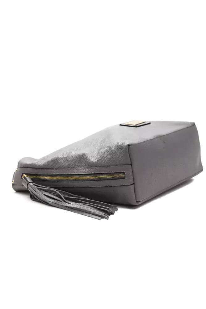 Pompei Donatella Gray Leather Women Shoulder Bag - 4
