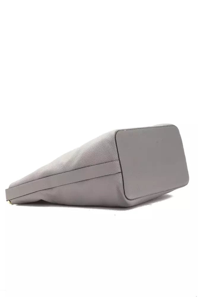 Pompei Donatella Gray Leather Women Shoulder Bag - 4