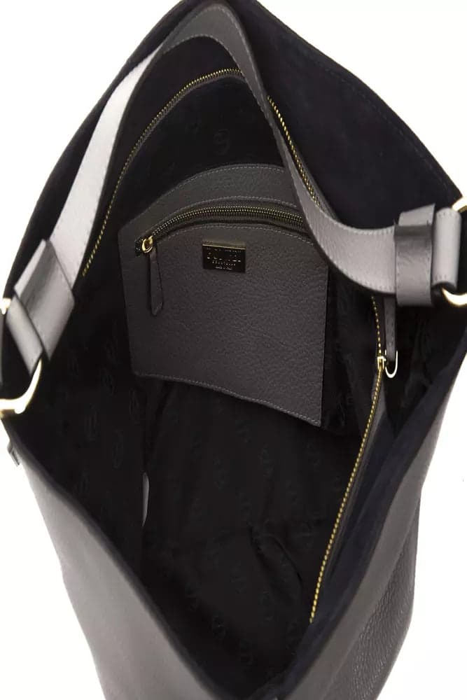 Pompei Donatella Gray Leather Women Shoulder Bag - 5