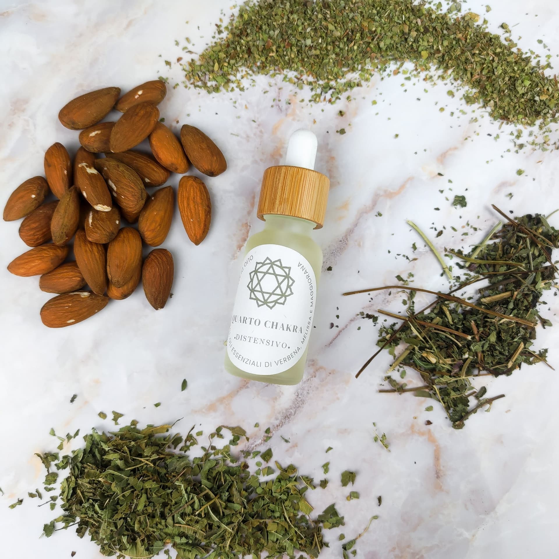 Olio per Massaggi Quarto Chakra - Verbena, Melissa, Maggiorana - 2